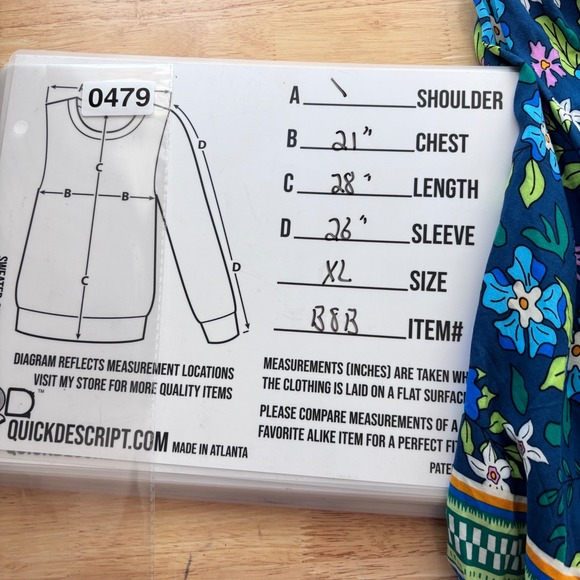 Umgee Waffle Blue Blouse Size XL Bright Floral Balloon Sleeve Navy Boho - Picture 2 of 9